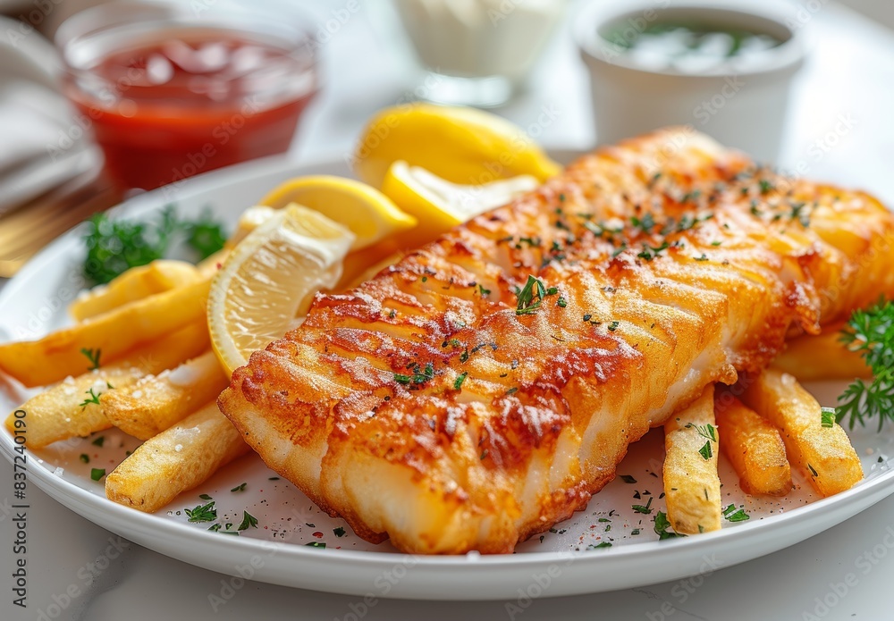 Studio shot of fish and chips Studio shot of fish and chips