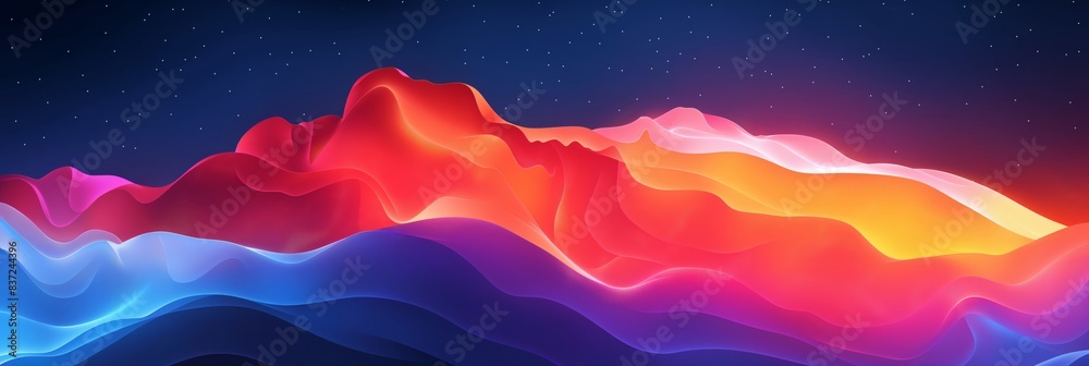 Abstract digital landscape with vibrant gradient colors, showcasing a futuristic and dynamic blend of reds, purples, and blues. Abstract digital landscape with vibrant gradient colors, showcasing a futuristic and dynamic blend of reds, purples, and blues.