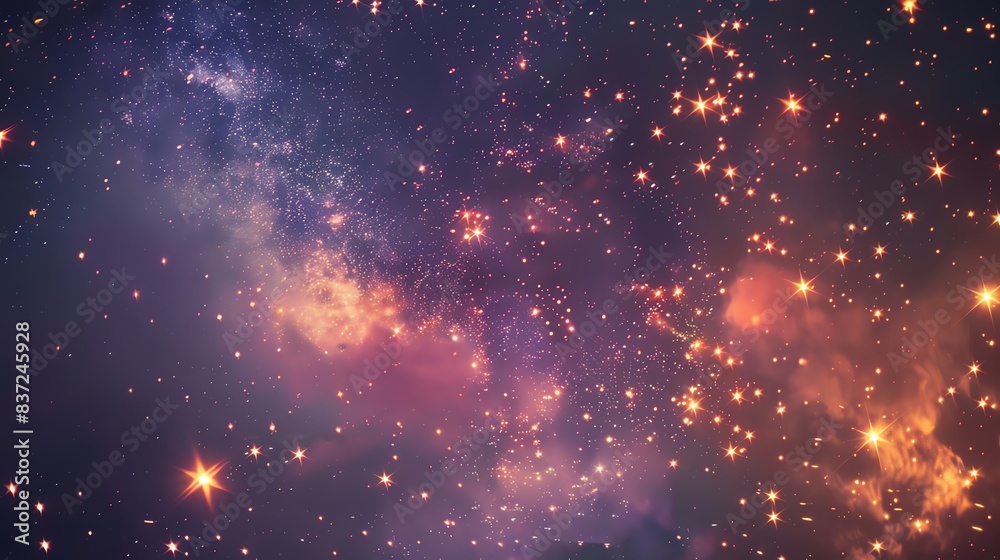 A vibrant nebula with sparkling stars against a dark blue backdrop. A vibrant nebula with sparkling stars against a dark blue backdrop.