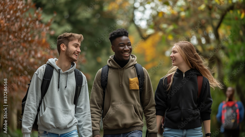 Smiling Diverse Students Enjoying Campus Life Smiling Diverse Students Enjoying Campus Life