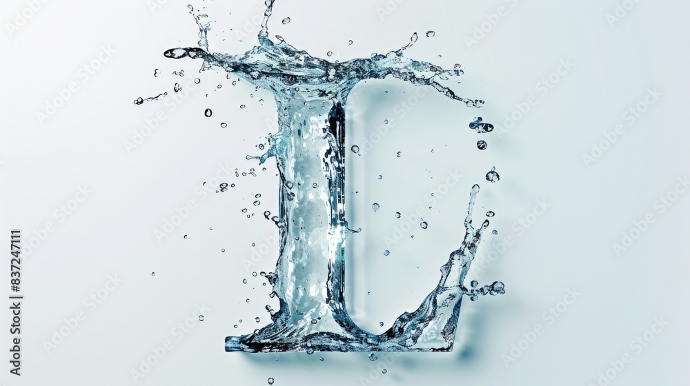 A close-up shot of water splashing together to form the shape of the letter L A close-up shot of water splashing together to form the shape of the letter L