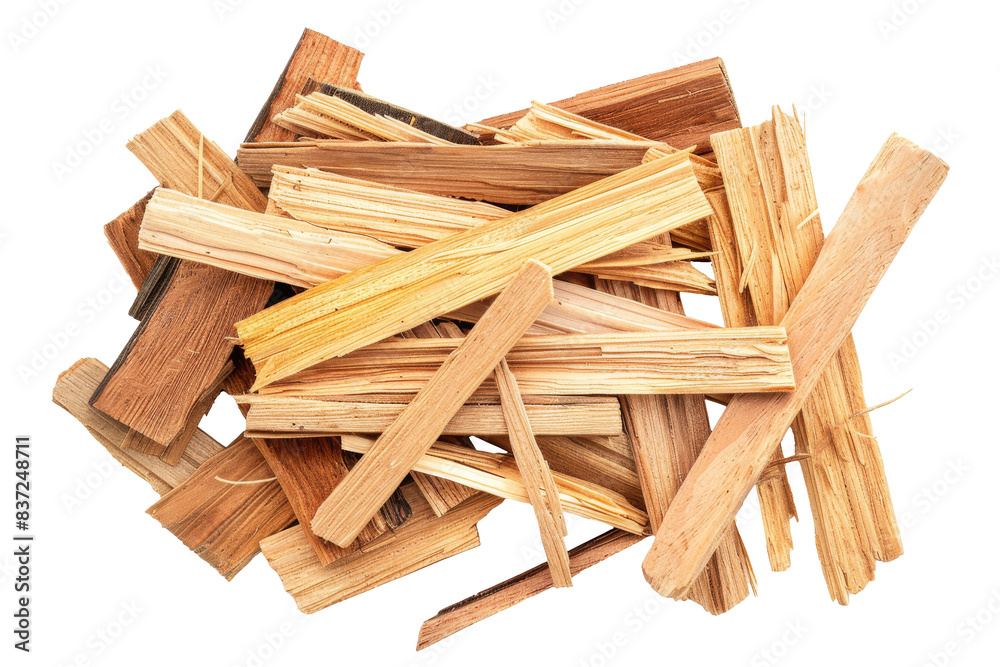 Stack of natural wooden sticks isolated on transparent Stack of natural wooden sticks isolated on transparent