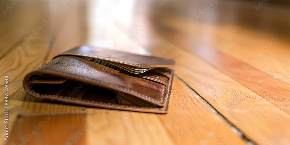 An empty wallet lies abandoned on the floor, the money once used to support a habit that now seems meaningless An empty wallet lies abandoned on the floor, the money once used to support a habit that now seems meaningless