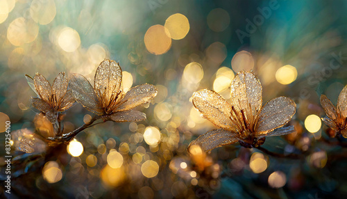 abstract background with bokeh effect on the eve of new year. place for text or advertisi photo