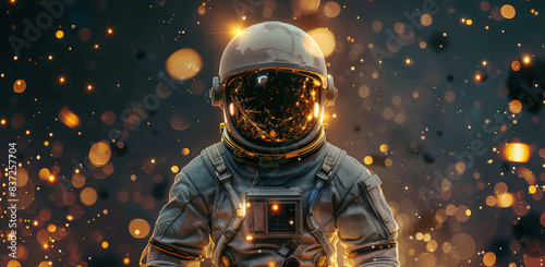 Astronaut Standing in Front of a Starry Background