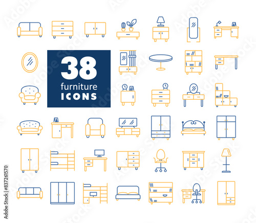 Simple set of Furniture vector icon