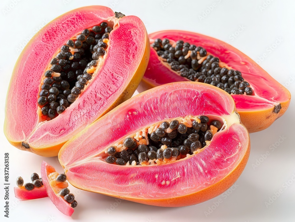Papaya on white background. ai generated Papaya on white background. ai generated