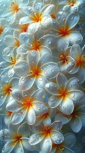Plumeria on white background. ai generated