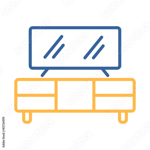 TV stand vector icon. Furniture sign