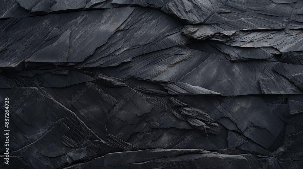 Rugged black slate texture, abstract wallpaper, natural rough patterns, close-up view Rugged black slate texture, abstract wallpaper, natural rough patterns, close-up view