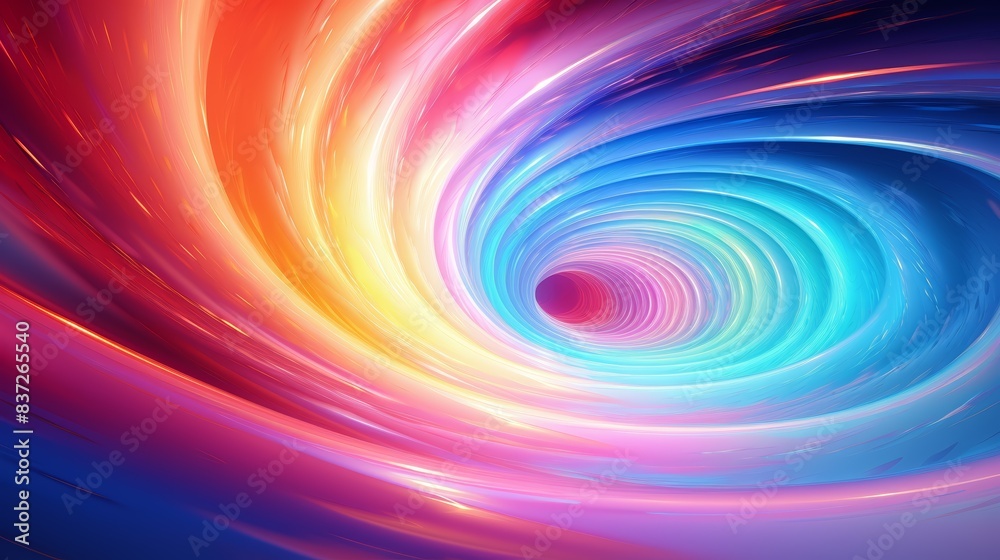 Obraz premium Video game scenery, abstract vortex of colors, high energy, close perspective