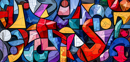 Wallpaper Mural Abstract Contemporary Art A Vibrant and Dynamic Composition Featuring Bold Geometric Shapes and Rich Colors, Perfectly Capturing Modern Artistic Expression and Creativity for an Eye-Catching Visual Torontodigital.ca