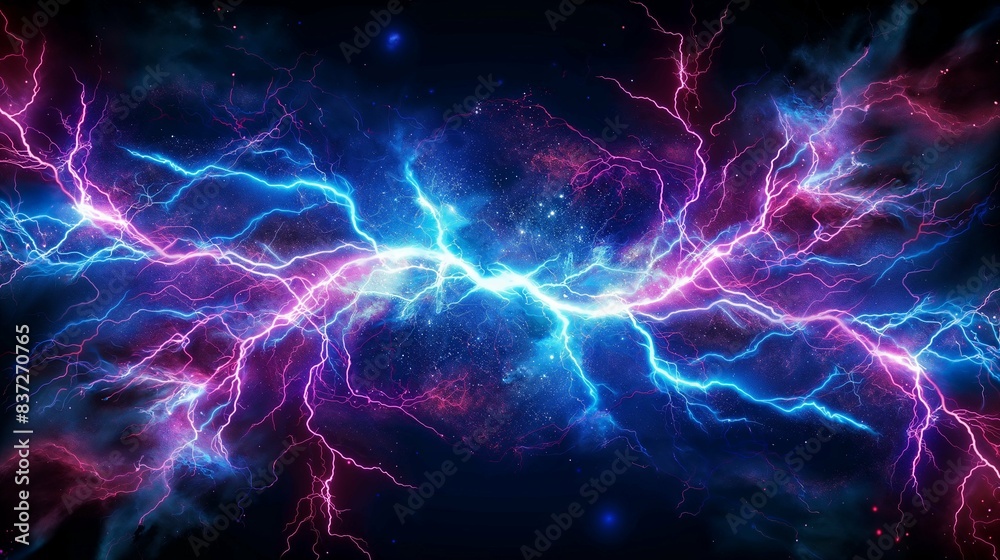 Abstract Lightning Bolt in Vibrant Colors, Dynamic Mood, Energy Concept Abstract Lightning Bolt in Vibrant Colors, Dynamic Mood, Energy Concept