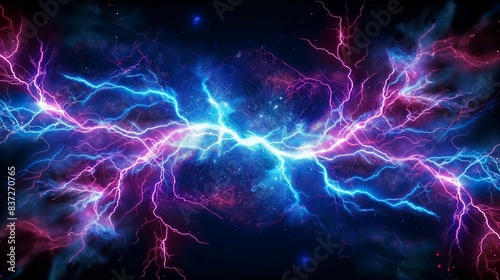Abstract Lightning Bolt in Vibrant Colors, Dynamic Mood, Energy Concept © Vasilina FC
