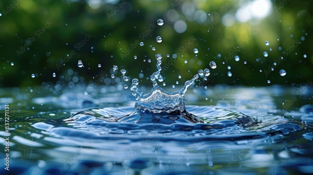 Falling into water droplets Falling into water droplets