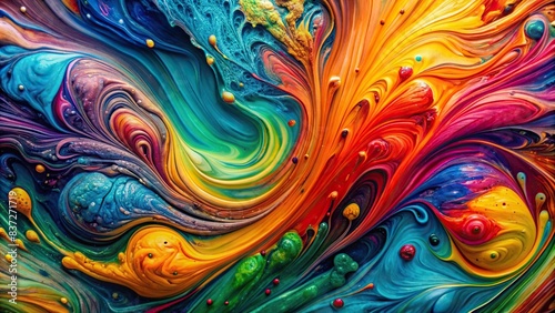 Abstract colorful background created by mixing acrylic paints  Artistic  vibrant  colorful  abstract  wallpaper  paint  mixing  brush strokes  texture  rainbow  vivid  design  creative