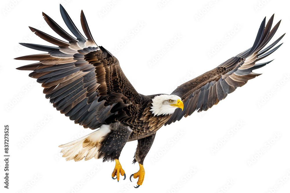 Fototapeta premium American bald eagle isolated on transparent background