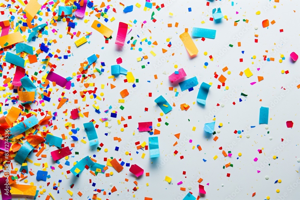 Cheerful White Background with Confetti Pattern Cheerful White Background with Confetti Pattern