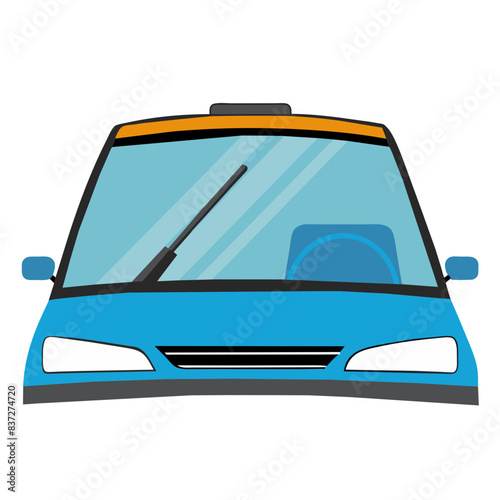  Illustration of a car windshield with wipers.