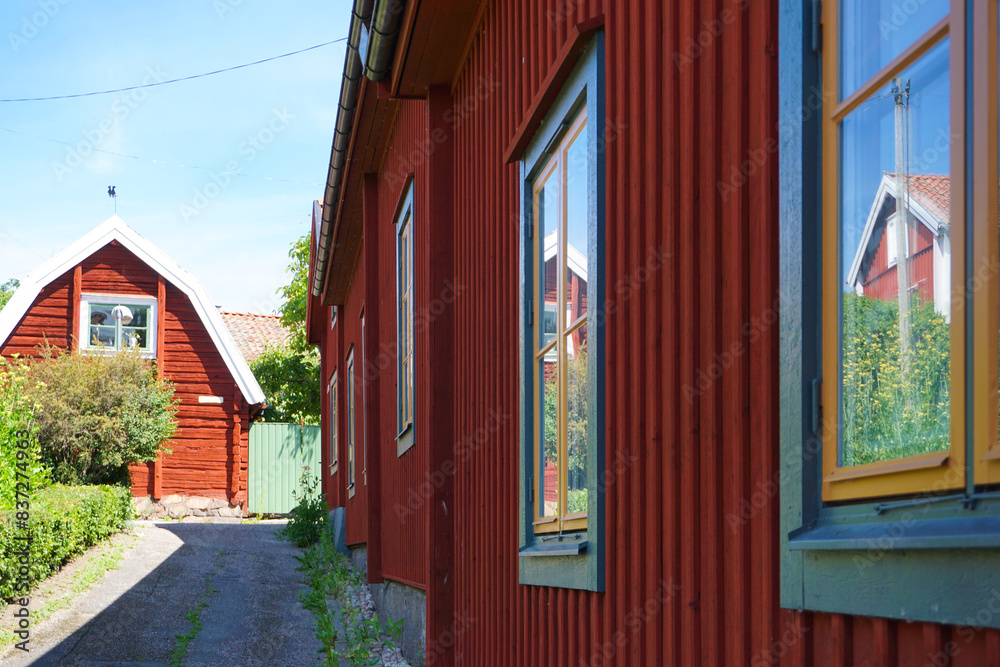 Naklejka premium A view of a traditional building in Sweden