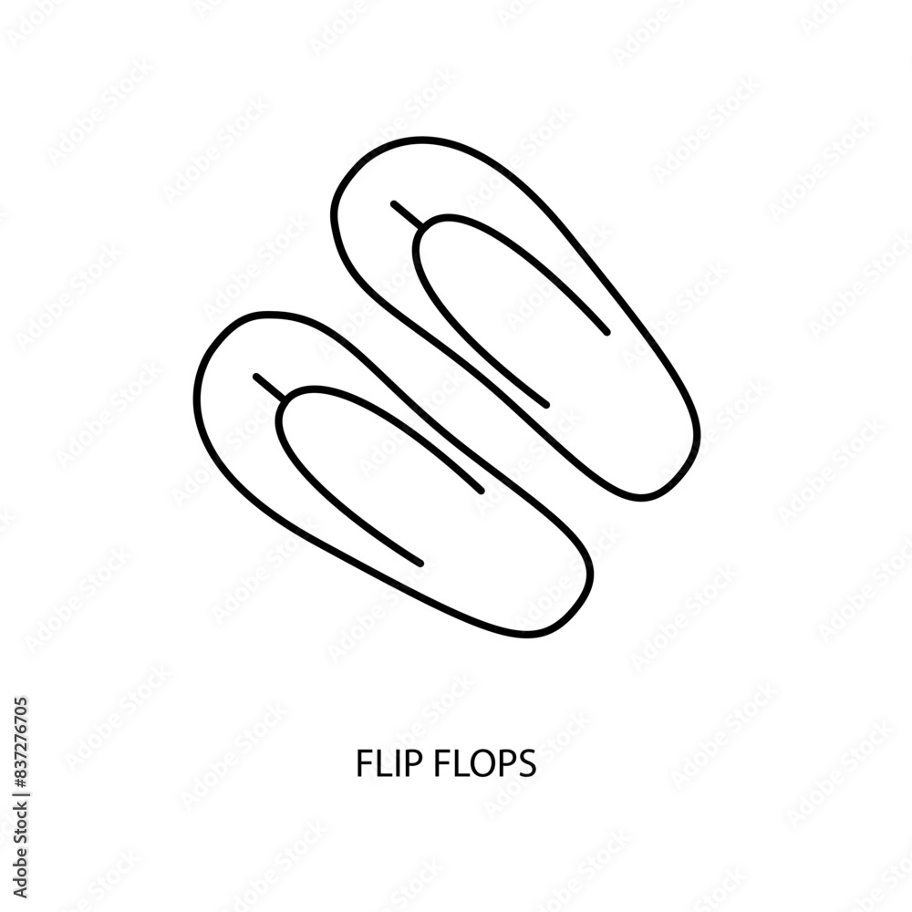 flip flops concept line icon. Simple element illustration. flip flops concept outline symbol design. flip flops concept line icon. Simple element illustration. flip flops concept outline symbol design.
