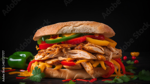 Chicken fajita sandwich photoshoot junk food photo