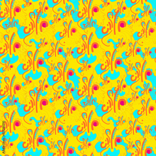 Unique abstract seamless pattern with hand drawn pattern for textile, texture, apparel things, wallpapers