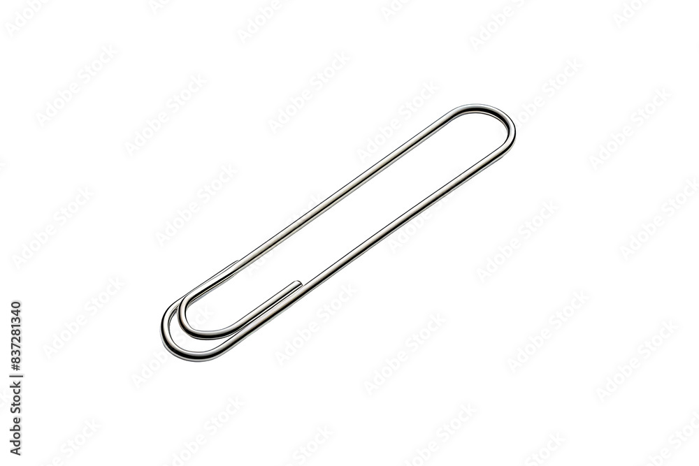 A single silver paperclip isolated on a black background. A single silver paperclip isolated on a black background.