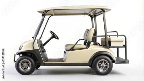 Isolated golf cart showcased on a clean white canvas
