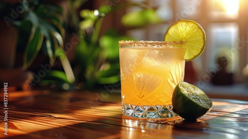 A Refreshing Cocktail With Lime Garnish on a Sunny Day
