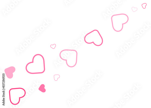 Pink heart particle simple decoration. Vector illustration.	