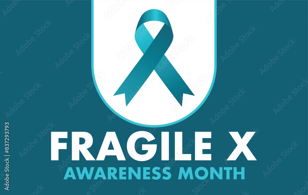 Vector graphic of National Fragile X Awareness Day, with ribbon and world map silhouette icon vector. July 22. Important day Vector graphic of National Fragile X Awareness Day, with ribbon and world map silhouette icon vector. July 22. Important day