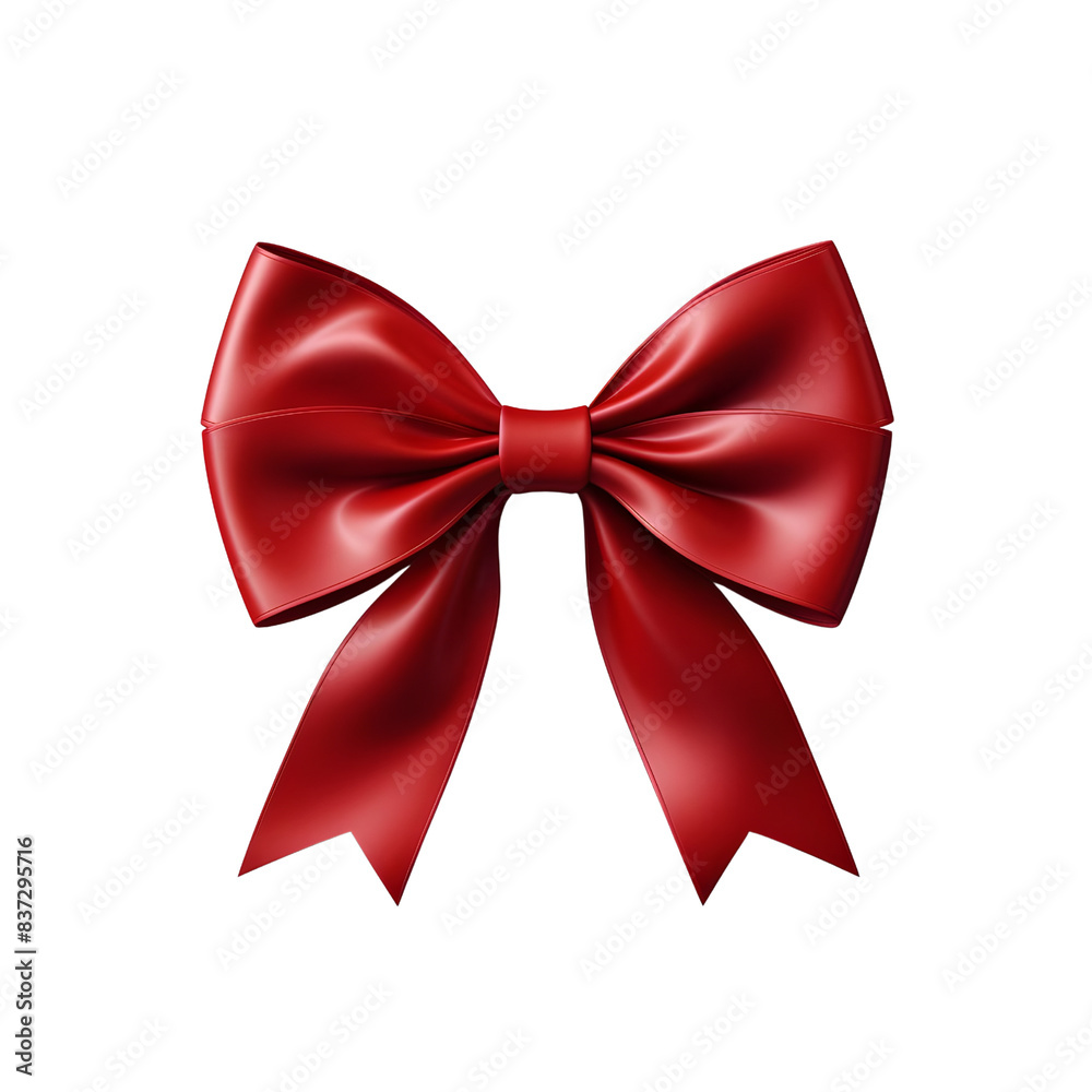 Red ribbon and bow isolated on transparent or white background illustration. PNG file. Red ribbon and bow isolated on transparent or white background illustration. PNG file.