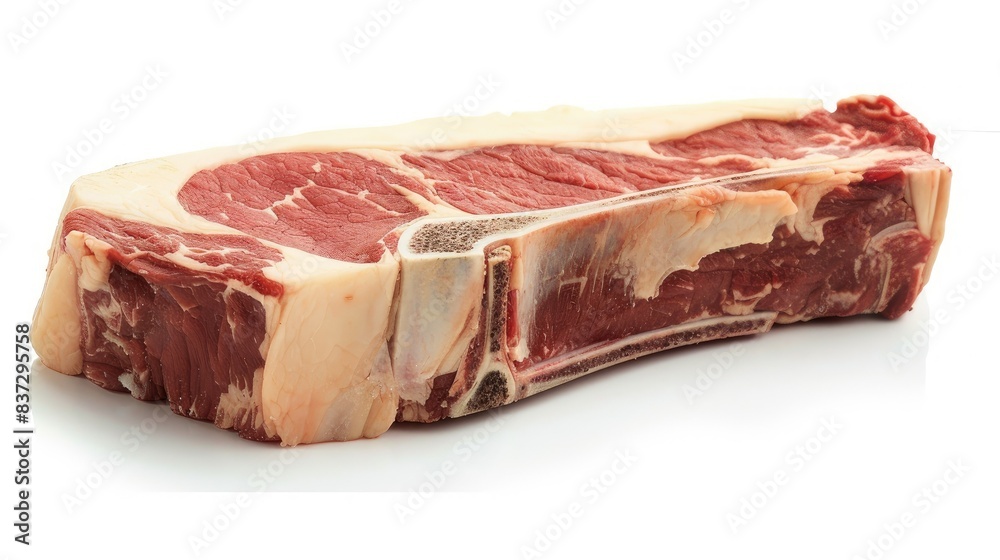 White backdrop, steak isolated on white clean backgrounds White backdrop, steak isolated on white clean backgrounds