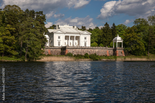 Historical Užutrakis Manor on the shores of Lake Galve, Trakai, Lithuania. photo