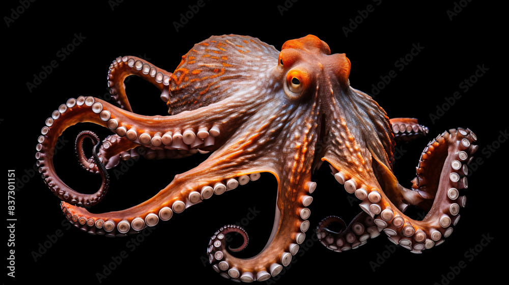 Fototapeta premium octopus on black background