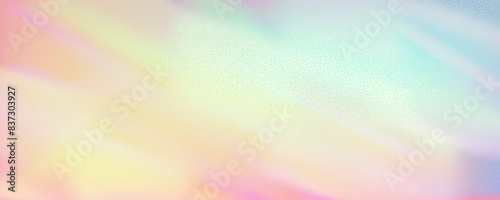 Abstract background featuring a holographic blur with a color gradient.Vector grain noise texture, and watercolor blend.Neon iridescent colors creating a smooth gradation effect.