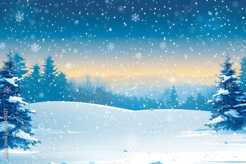 Wallpaper Mural Snowy Winter Landscape Torontodigital.ca