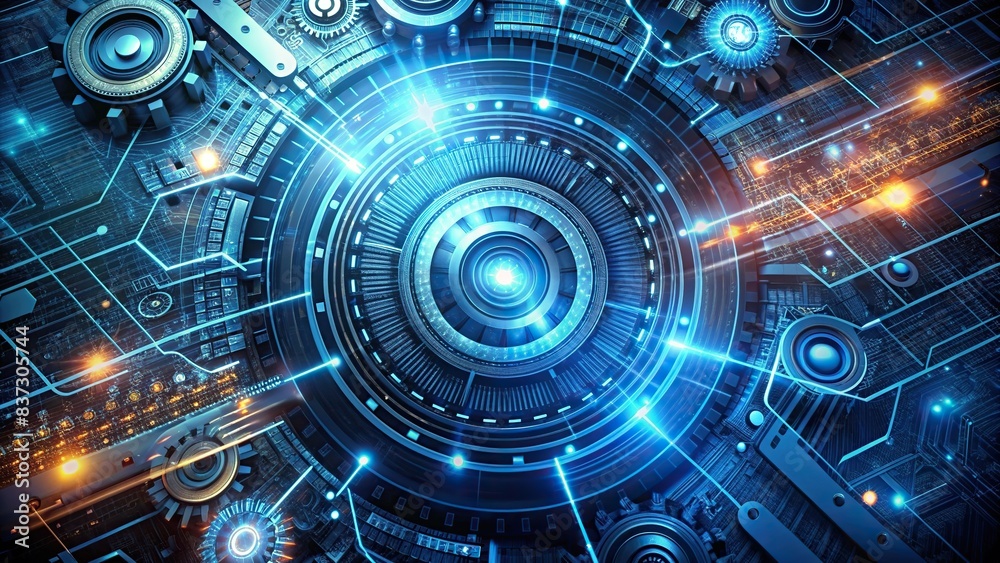 Abstract background of digital bionic structure with advanced