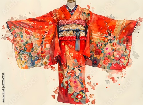 A kimono with a floral pattern