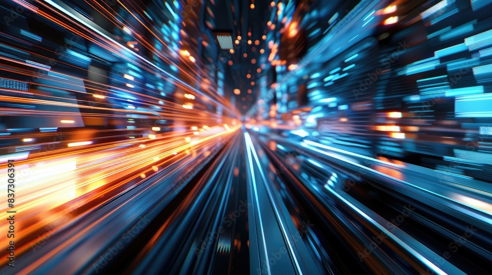 Digital futuristic technology blur in motion Digital futuristic technology blur in motion