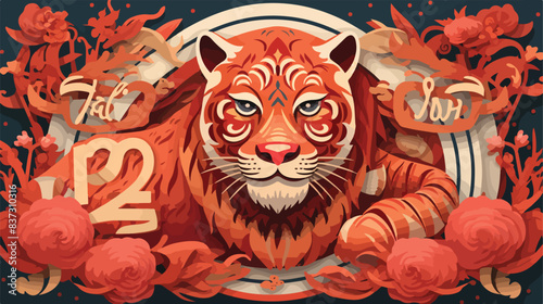 2022 Happy Chinese new year event arch Tiger Zodiac