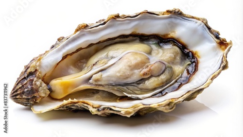 Fresh raw oyster isolated on a white background