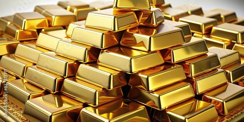 Pile of gleaming gold bullion