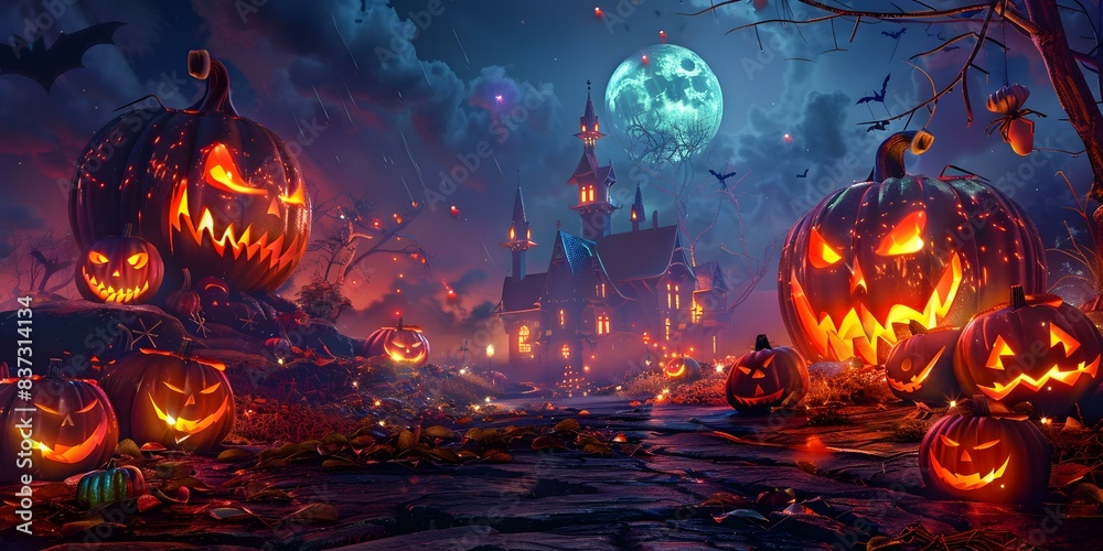 Naklejka premium Halloween Pumpkin Jack-o-lantern