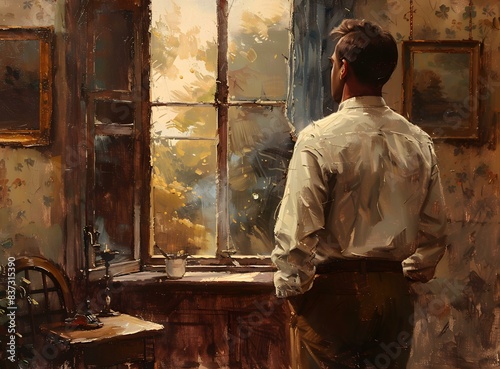 Man Looking Out the Window © duyina1990
