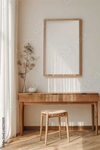 modern interior walls minimalist design mockup
