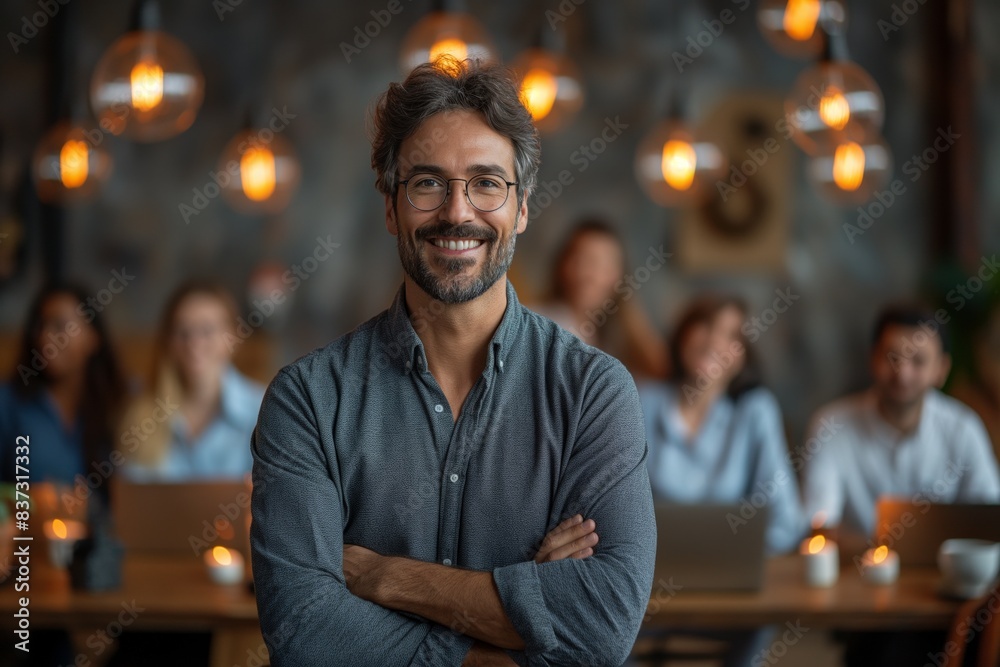 Fototapeta premium Professional man with arms crossed in office