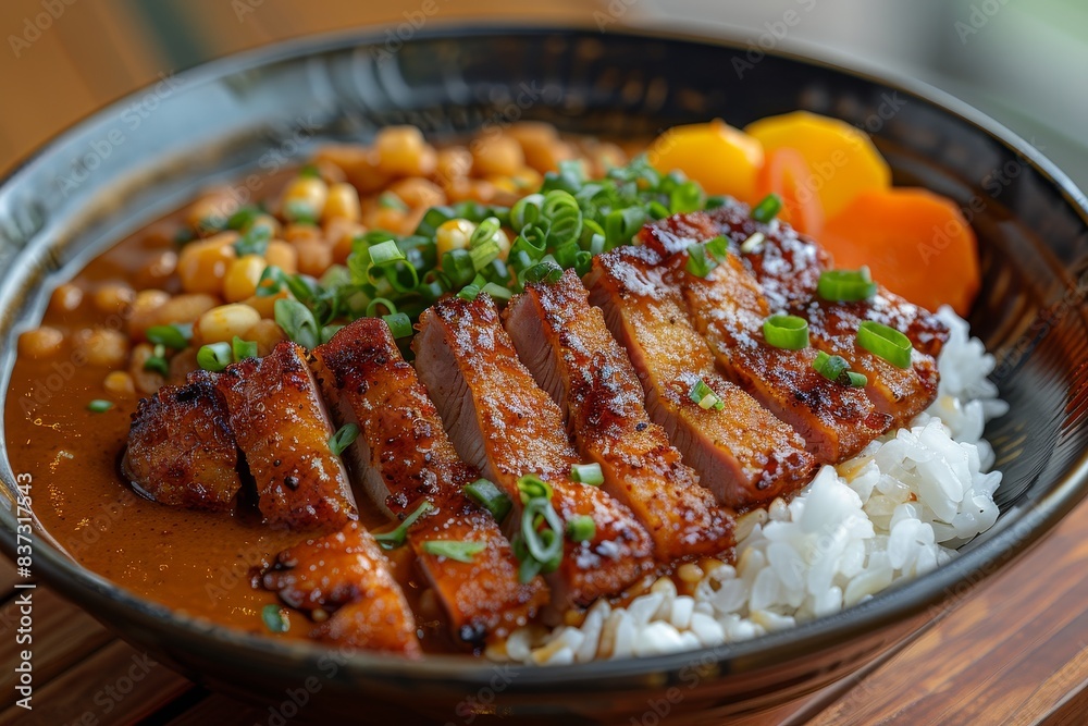 Katsu Curry - Breaded pork cutlet served with a rich curry sauce over rice. Katsu Curry - Breaded pork cutlet served with a rich curry sauce over rice.