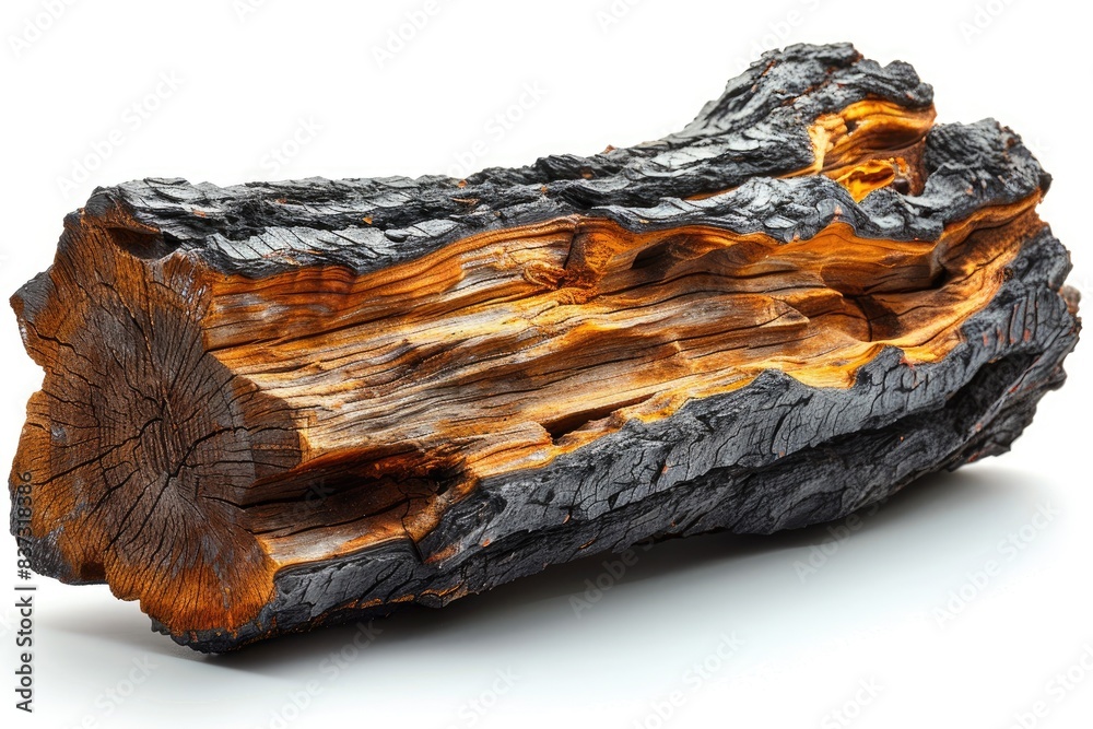 Pine logs on white background. Studio photo. Split wood. Oak tree for winter time heating. Cross section of tree trunk. Firewood ready for burning in winter season. Pine logs on white background. Studio photo. Split wood. Oak tree for winter time heating. Cross section of tree trunk. Firewood ready for burning in winter season.